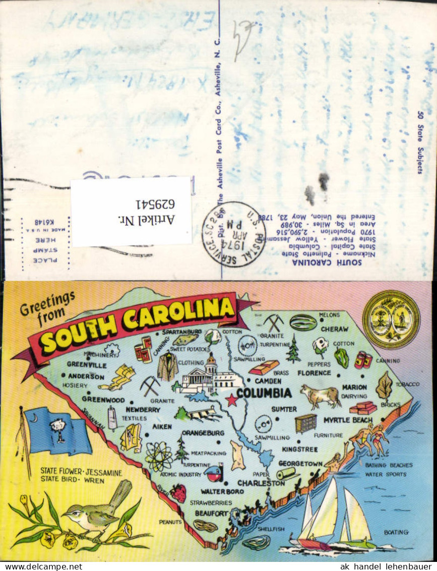 629541,Lage Ak South Carolina Columbia Greenwood Charleston