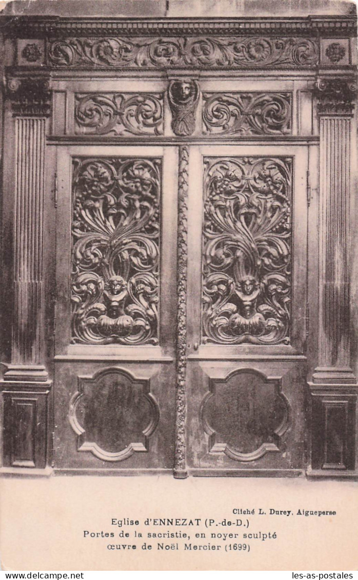 63 ENNEZAT EGLISE D ENNEZAT PORTES DE LA SACRISTIE