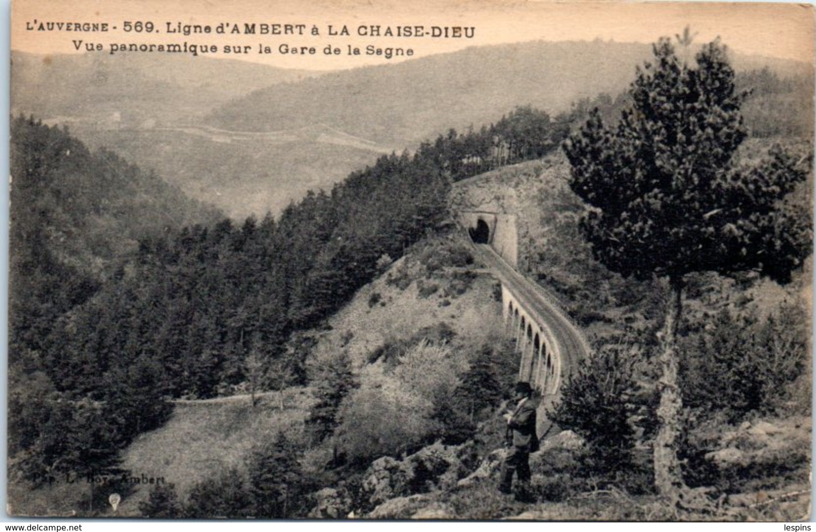 63 - SAGNE --  vue panoramique sur la gare de la Sagne