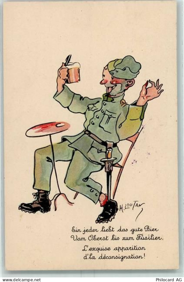 6300 Zug Zugo 1929 Künstlerkarte Kaserne Zug Militärpost Sign. H. Loutan... - 10390957