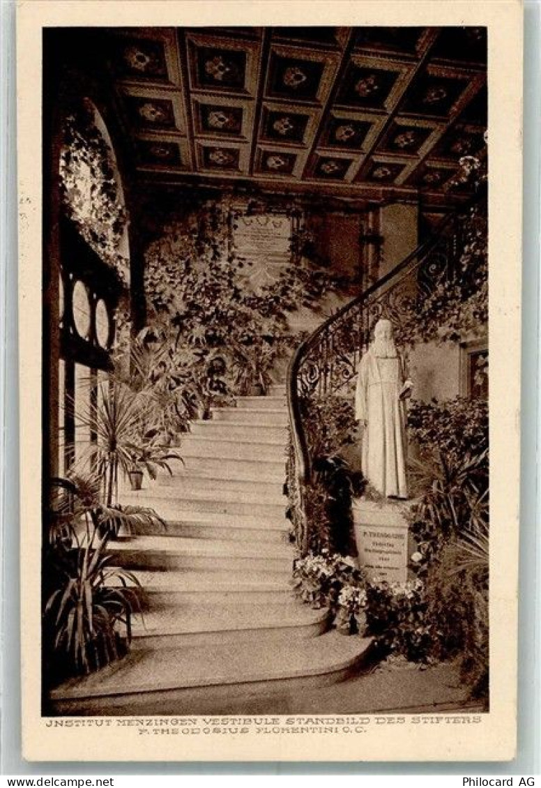 6313 Menzingen 1919 Foto AK Institut Menzingen Denkmal des Stifters - 38210425