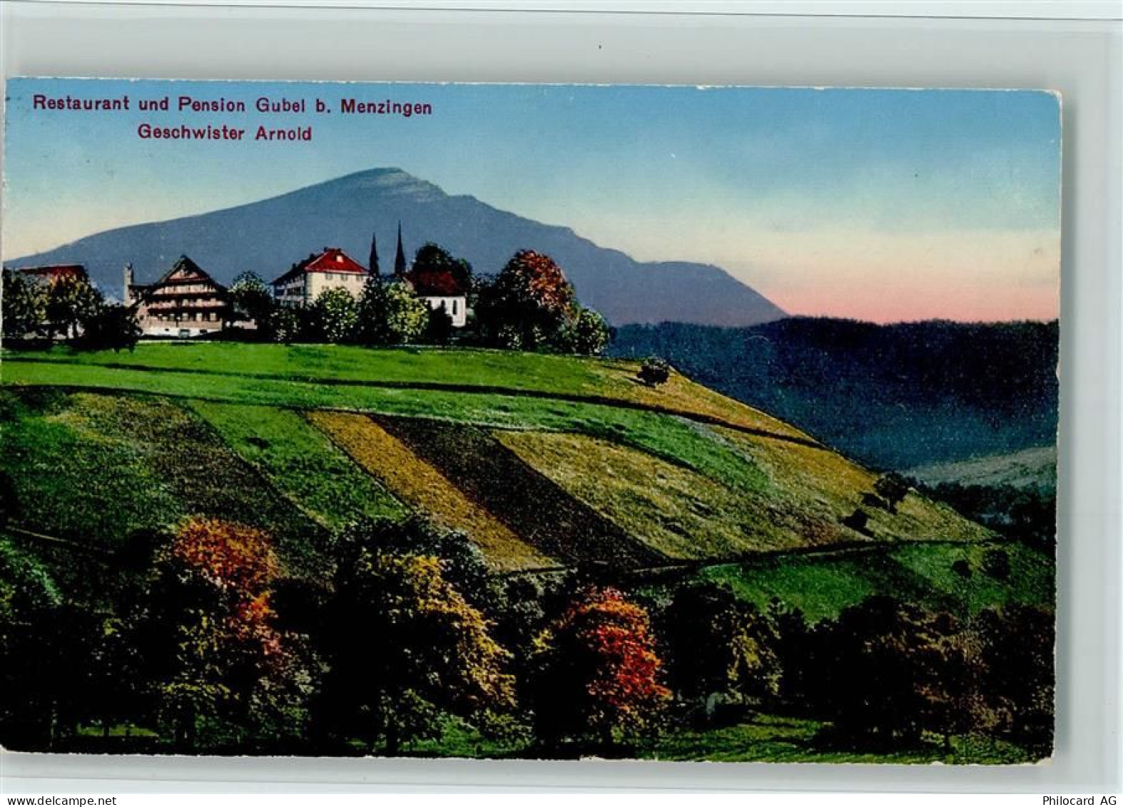 6313 Menzingen 1929 - Restaurant und Pension Gubel bei Menzingen Geschwi... - 11085350