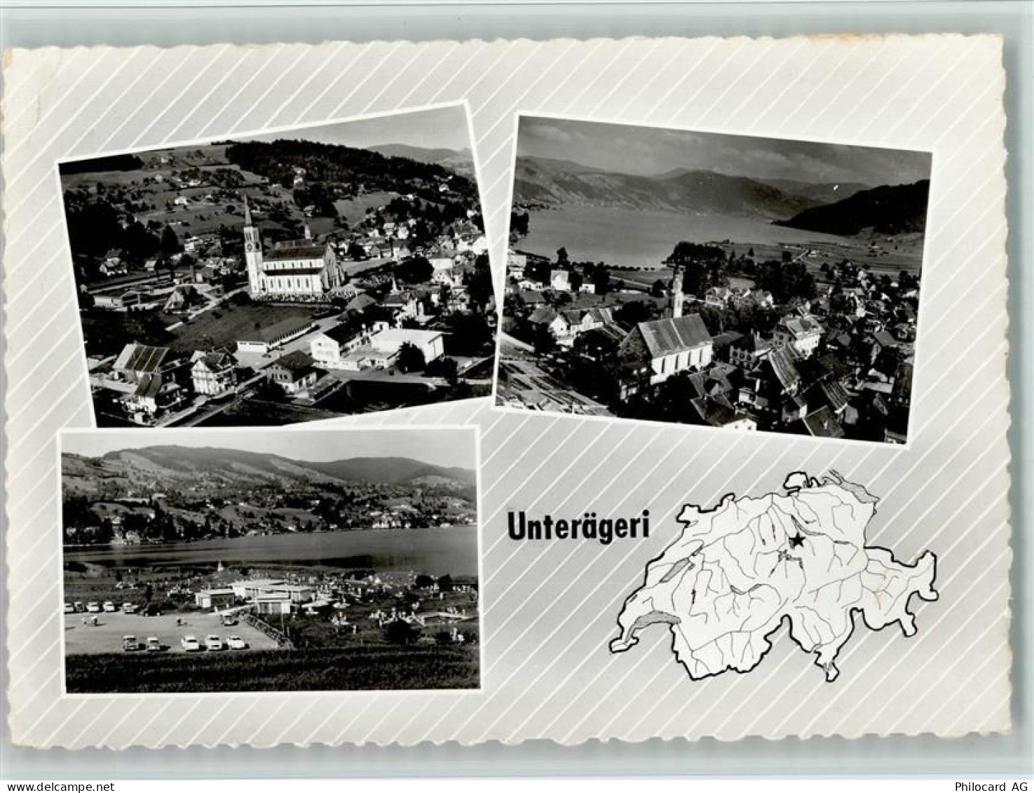 6314 Unterägeri - 3 Flugaufnahmen Pfarrkirche Oldtimer - 11052954