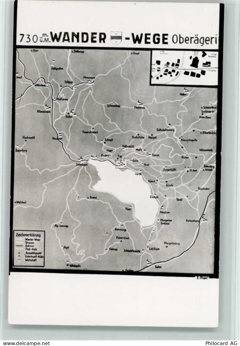 6315 Oberägeri - Wander-Wege Orientierungsplan über Kurlandschaft Oberäg... - 11089170