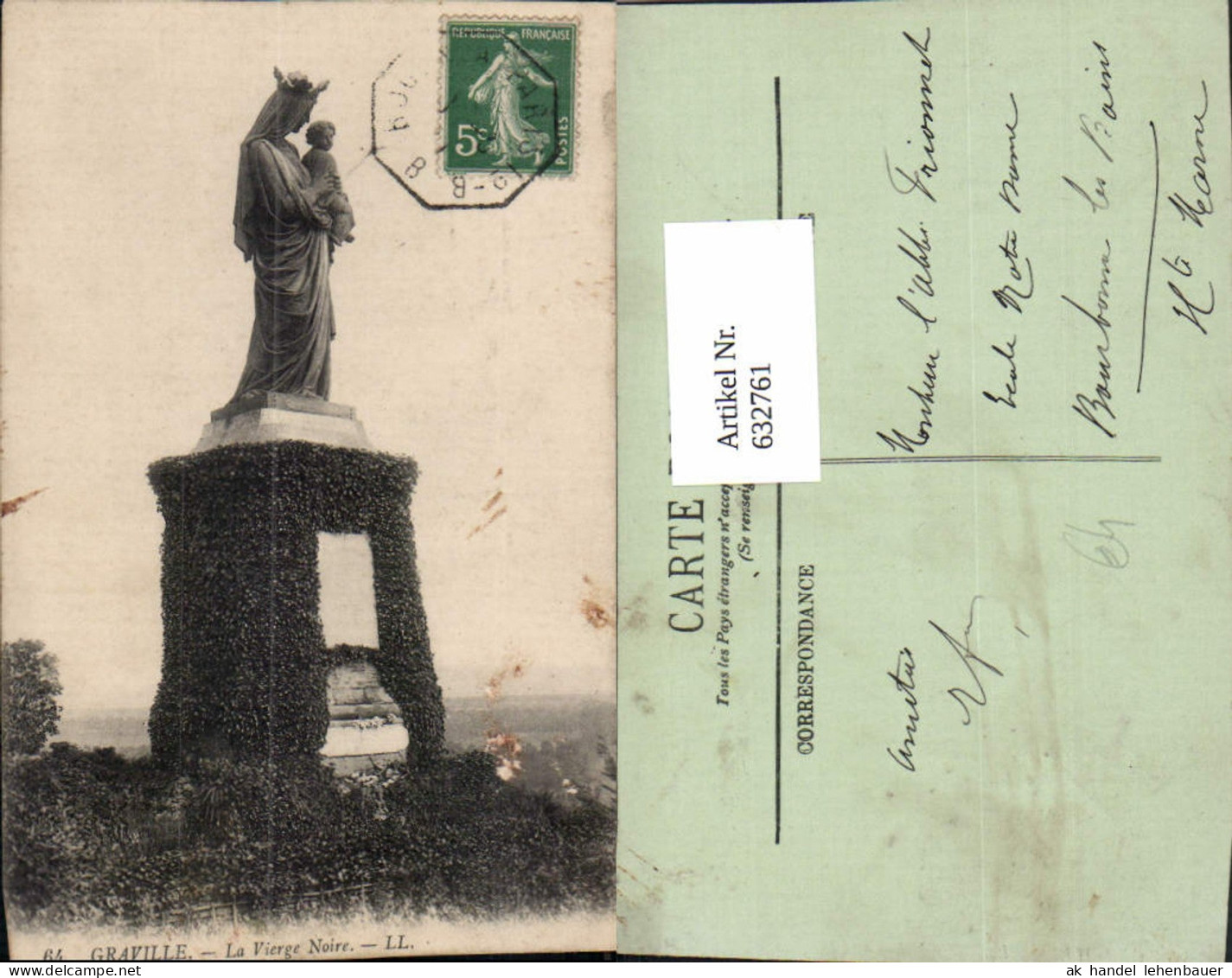 632761,Graville La Vierge Noire Statue France