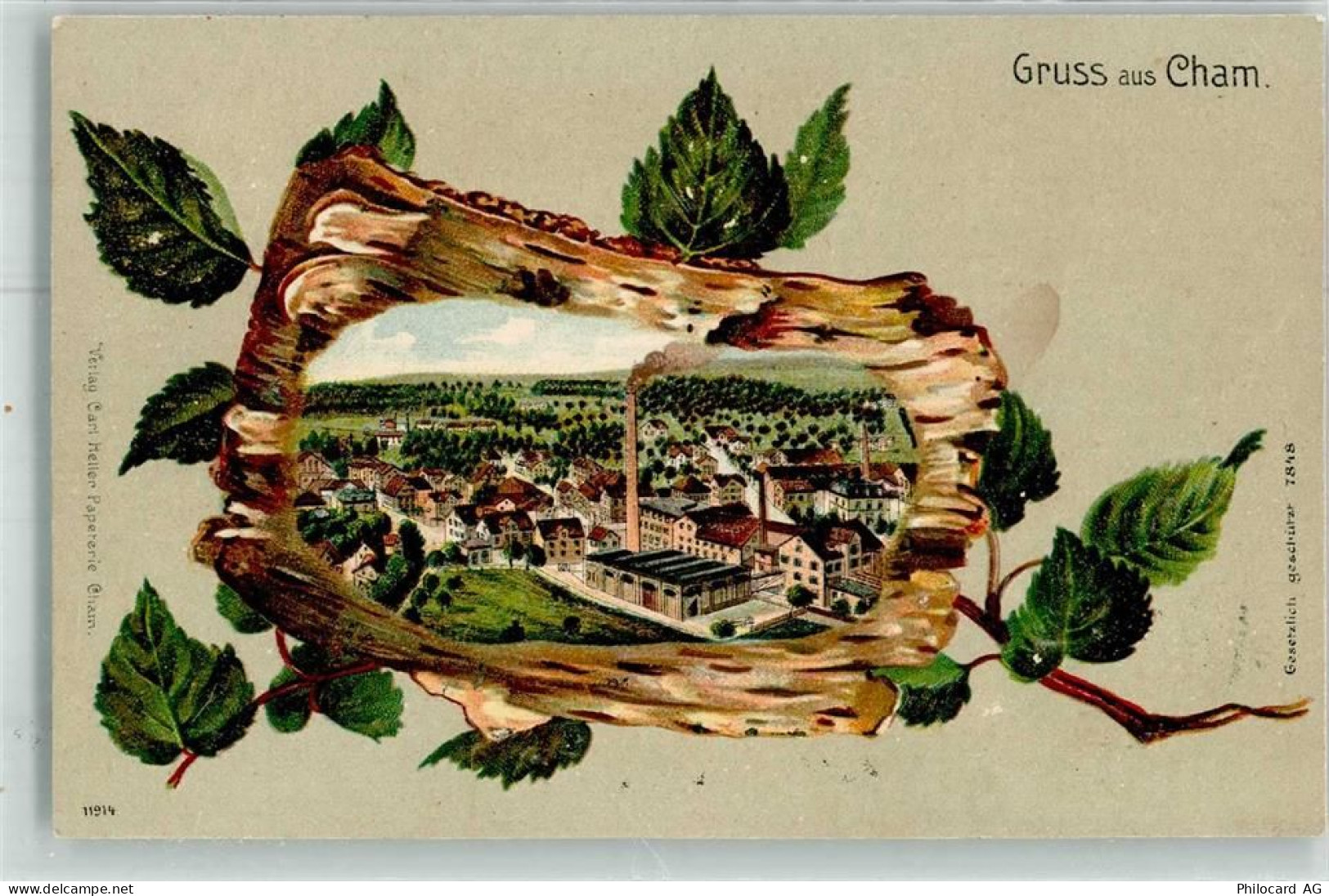6330 Cham Prägedruck Lithographie - 13622930