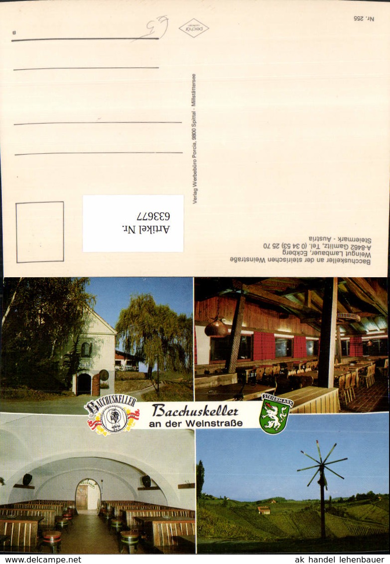 633677,Mehrbild Ak Gamlitz Bacchuskeller Steirischen Weinstra&szlig;e Wein