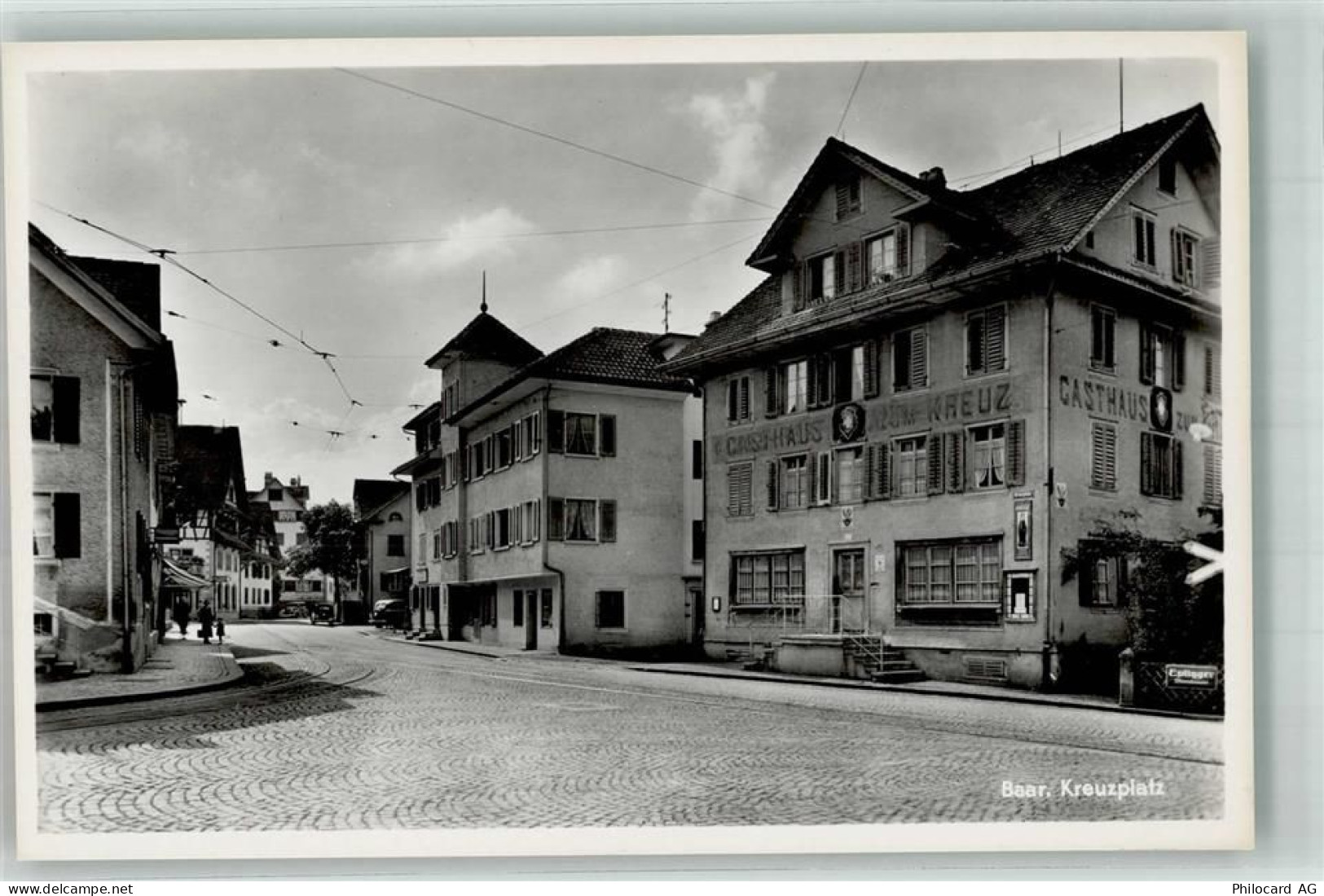 6340 Baar Foto AK Gasthaus zum Kreuz Kreuzplatz - 14001104