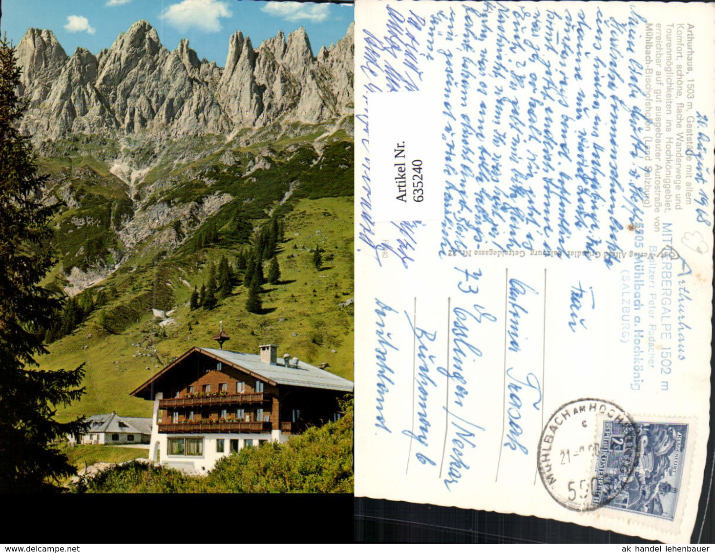 635240,M&uuml;hlbach am Hochk&ouml;nig Mitterbergalpe Arthurhaus