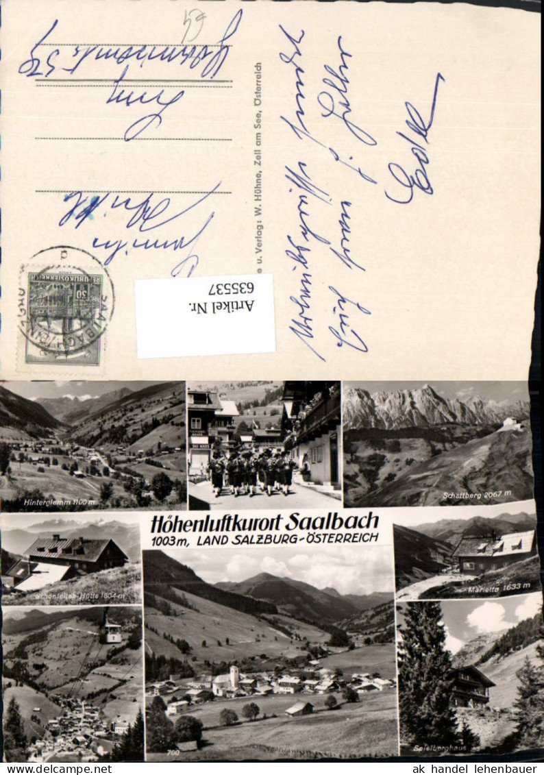 635537,Mehrbild Ak Saalbach Saalbach-Hinterglemm Trachtenmusikkapelle Spielberghaus