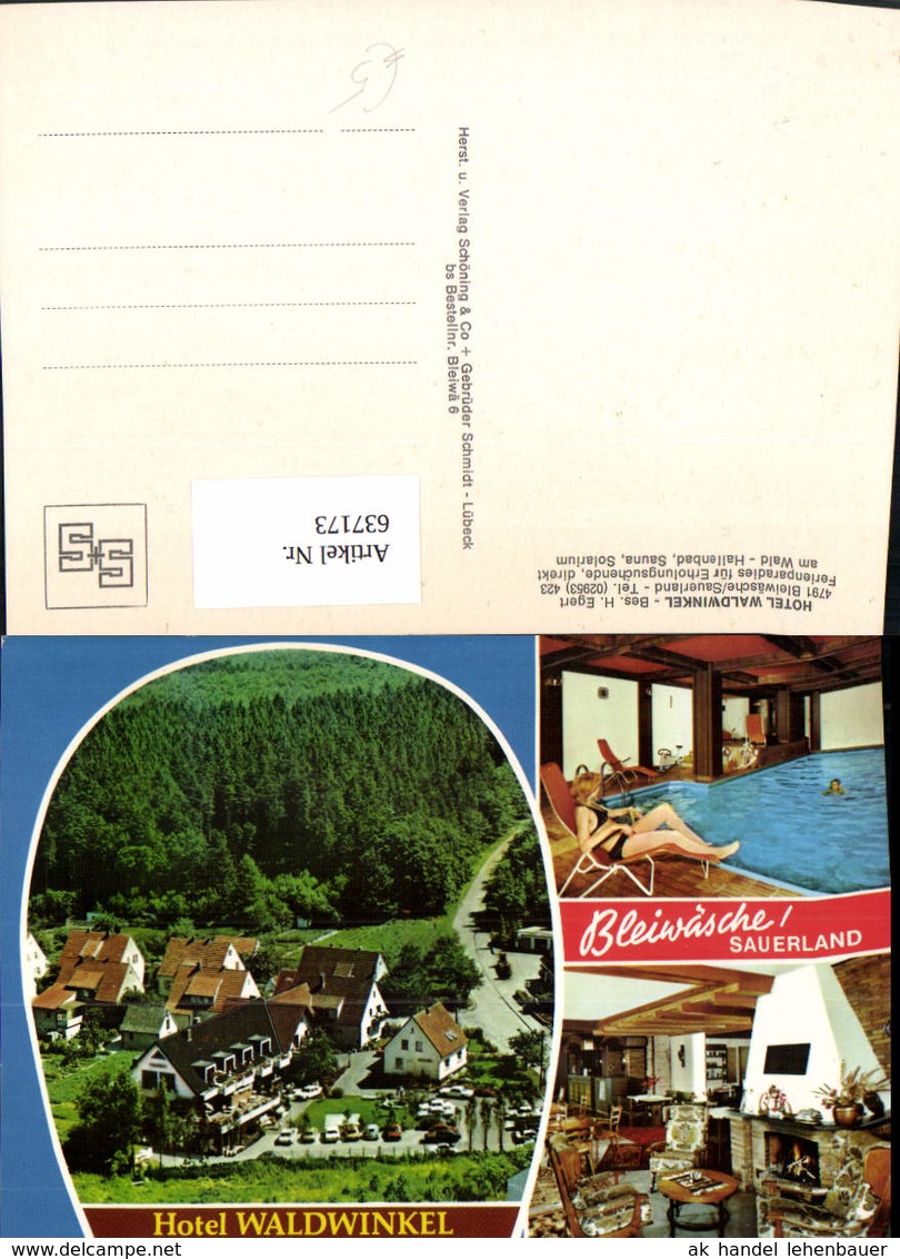 637173,Mehrbild Ak Bleiw&auml;sche Sauerland Hotel Waldwinkel Bad W&uuml;nnenberg