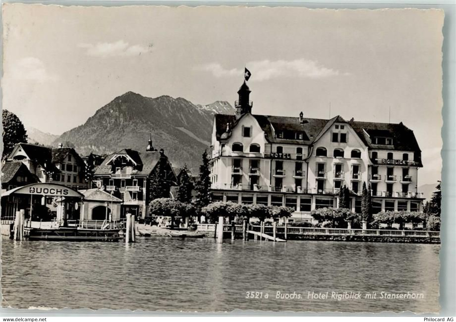 6374 Buochs 1950 Foto AK Hotel Rigiblick - 38186209