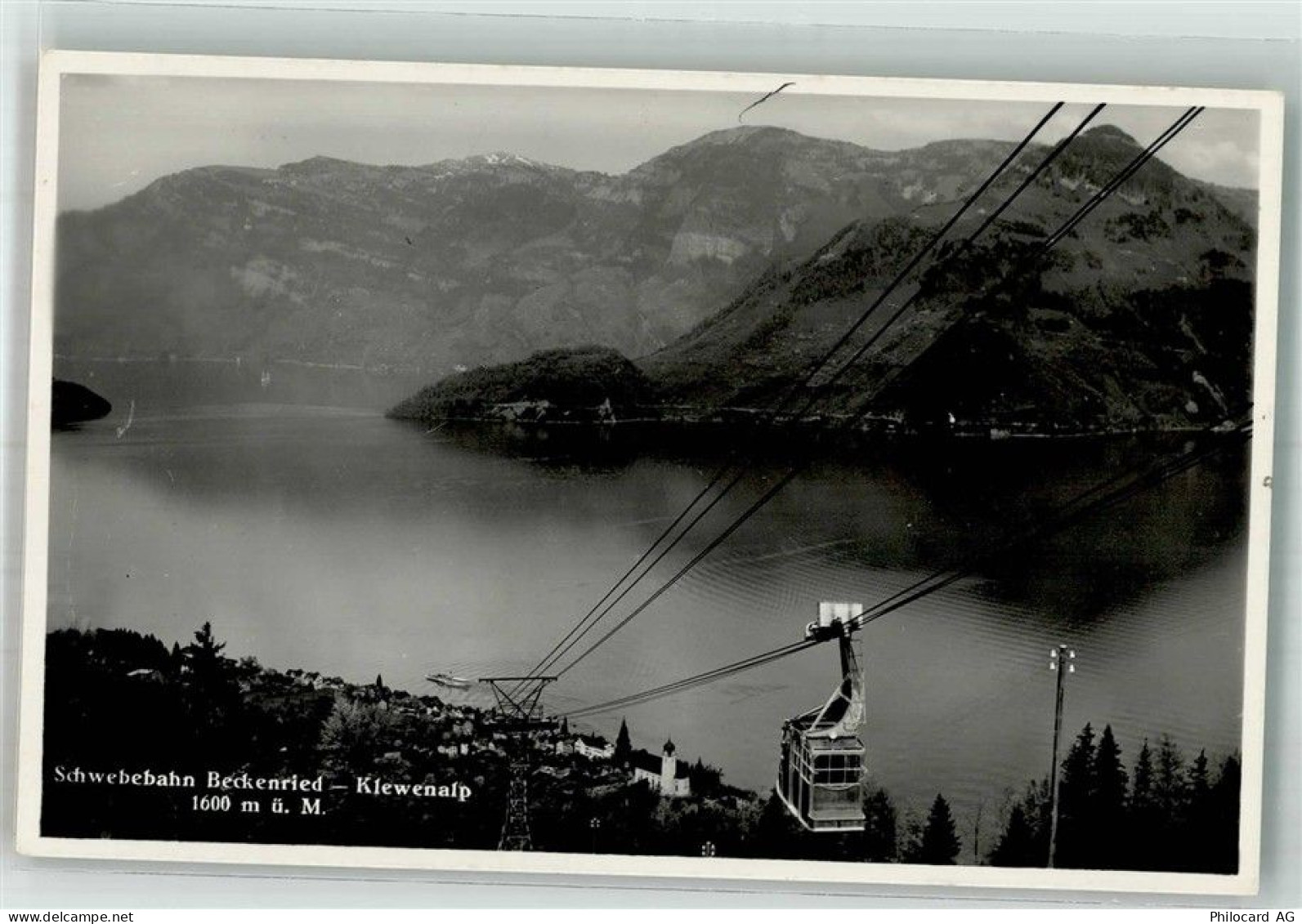 6375 Beckenried 1937 Foto AK Seilbahn Beckenried-Klewenalp - 38221256