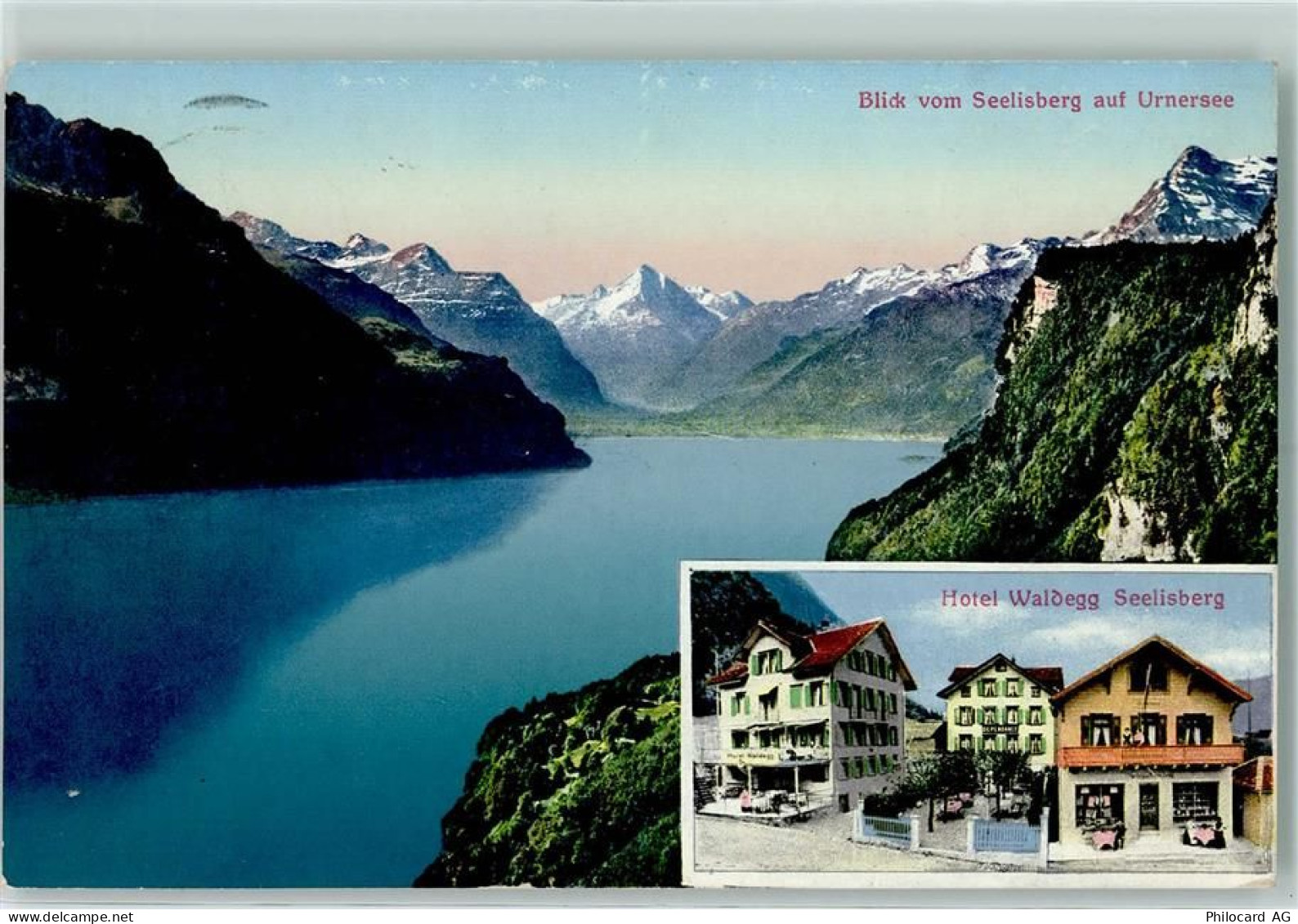 6377 Seelisberg - Blick vom Seelisberg auf Urnersee Hotel Waldegg - 13128397