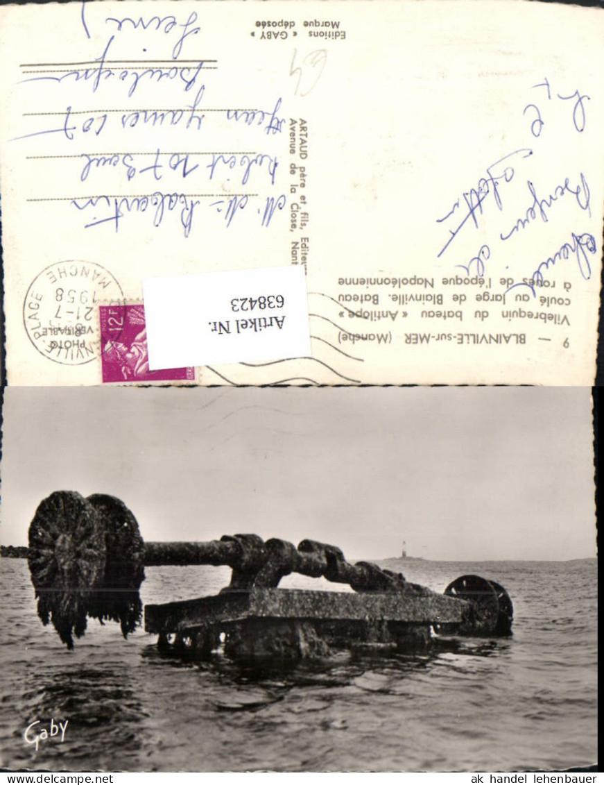 638423,Foto Ak Blainville-sur-Mer Manche Vilebrequin du bateau Antilope Schiffswrack France
