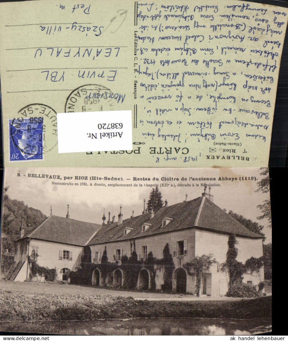 638720,Bellevaux par Rioz Haute-Saone Restes du Cloitre de l ancienne Abbaye France
