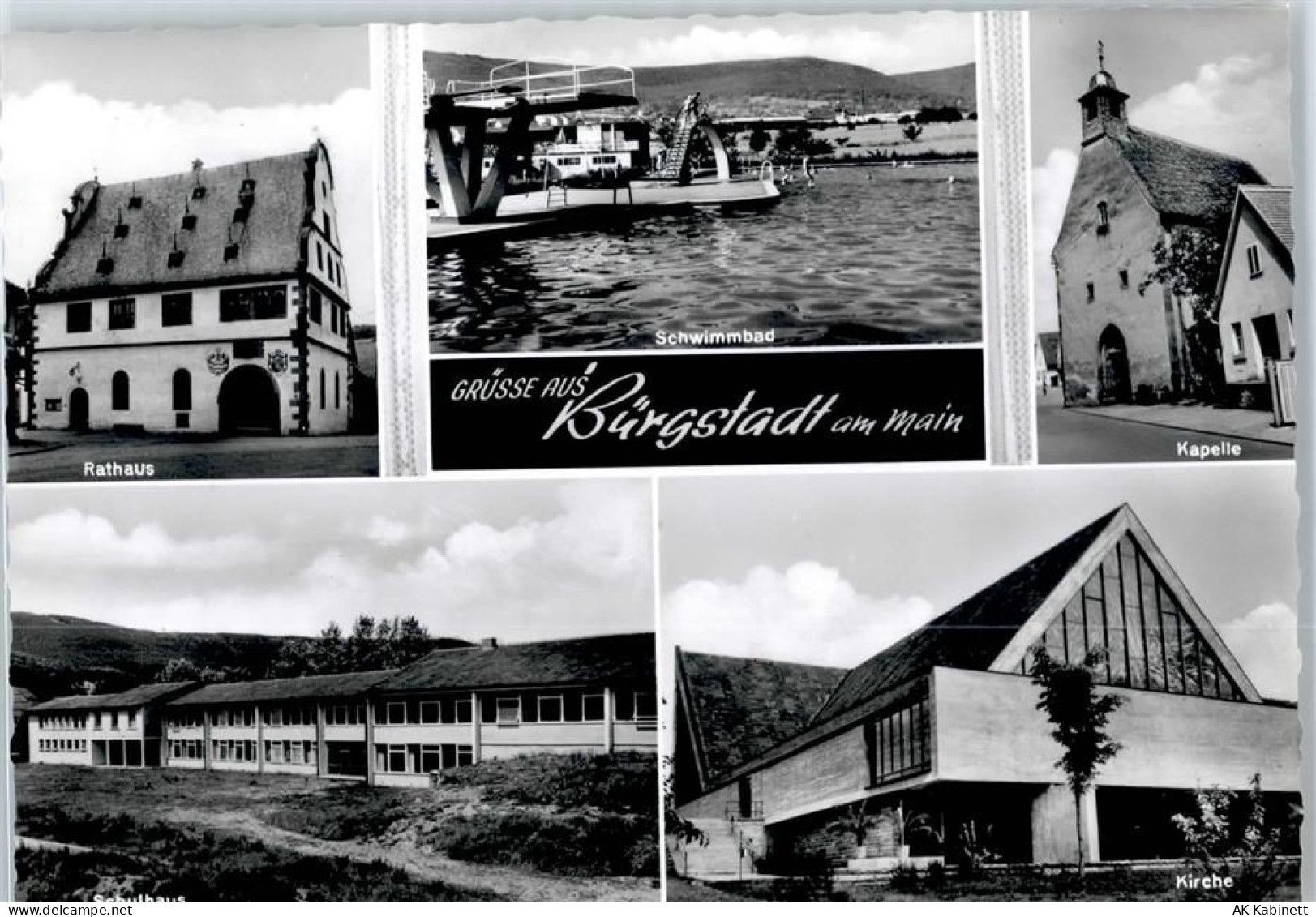 63927 W8768 Bürgstadt - Rathaus, Svhwimmbad, Schule, Kirche, Kapelle - 51121899