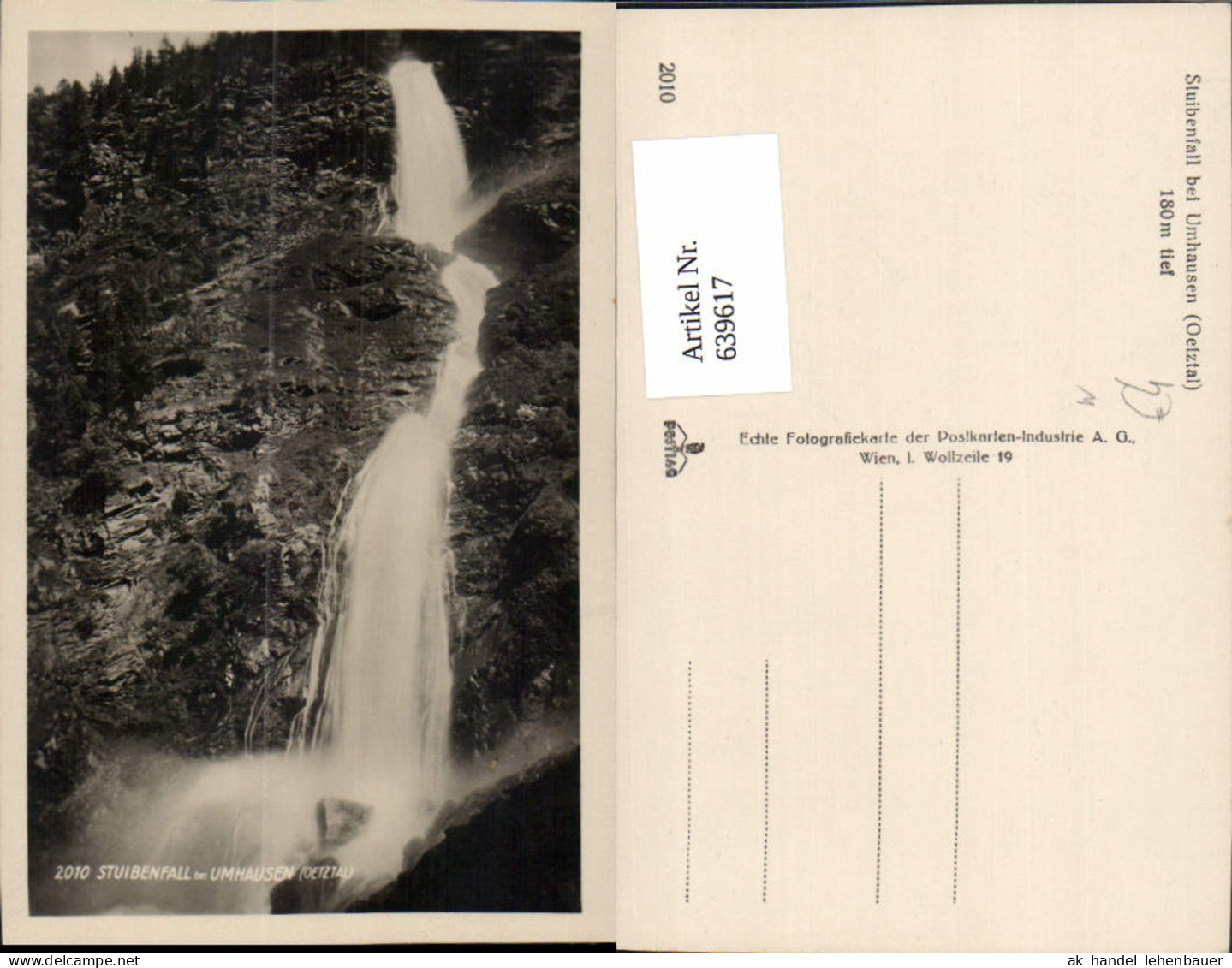639617,Foto Ak Stuibenfall b. Umhausen Oetztal Wasserfall Umhausen