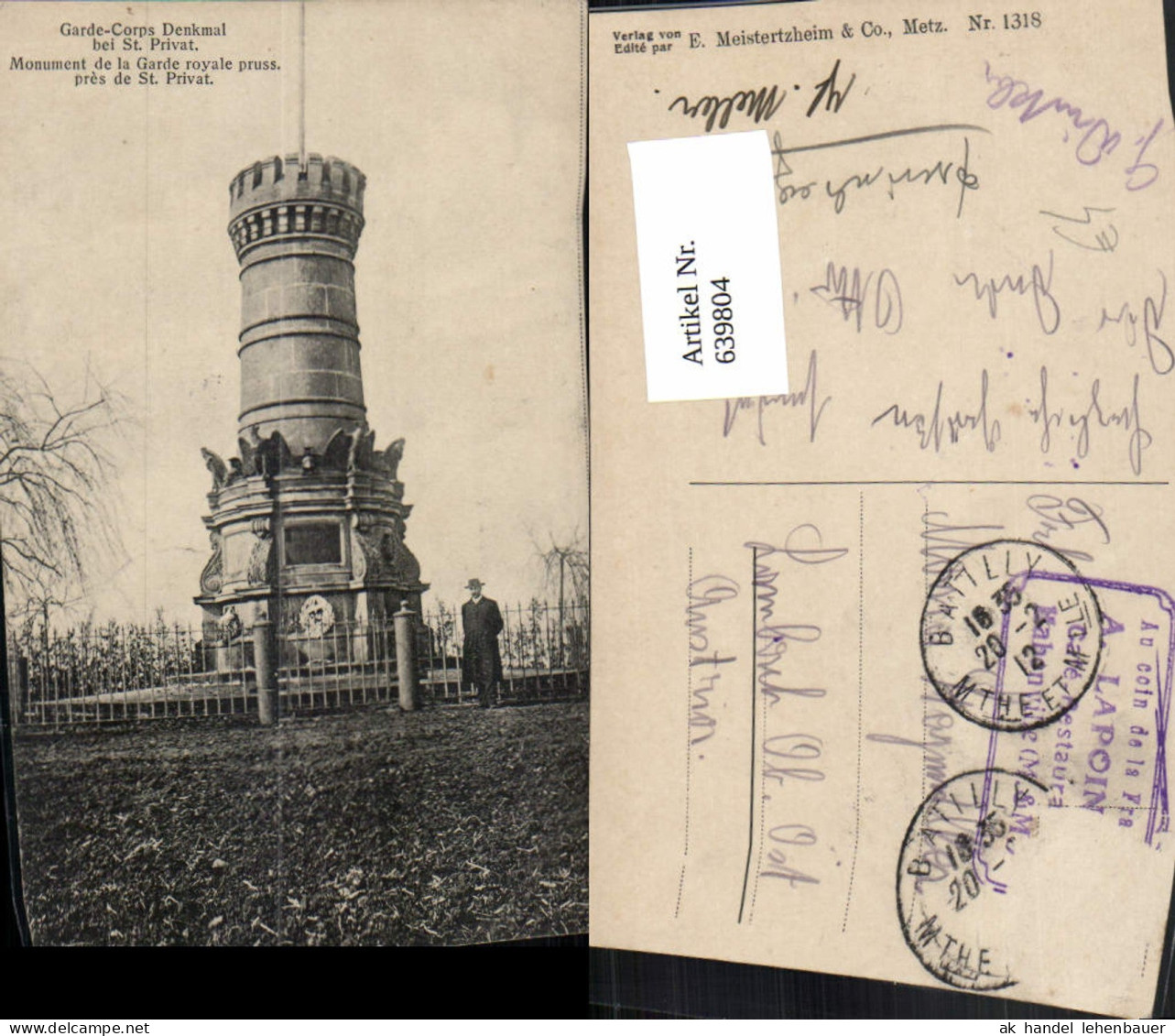 639804,Garde-Corps Denkmal b. St Privat Monument de la Garde royale pruss. France