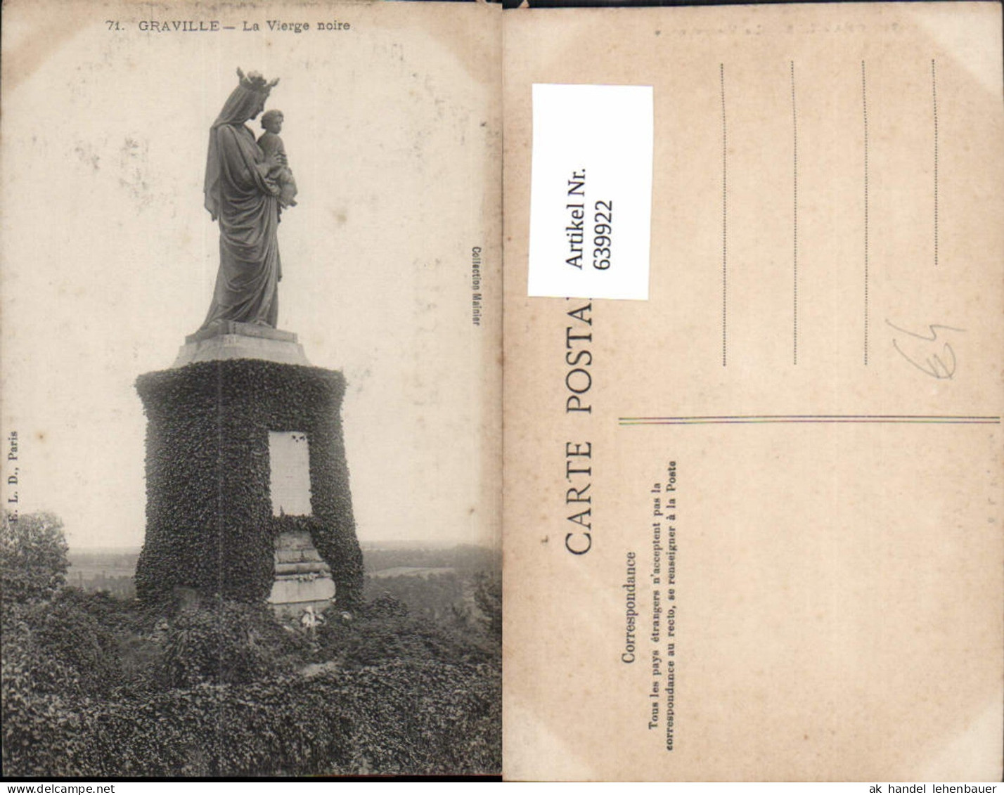 639922,Graville La Vierge noire Statue France