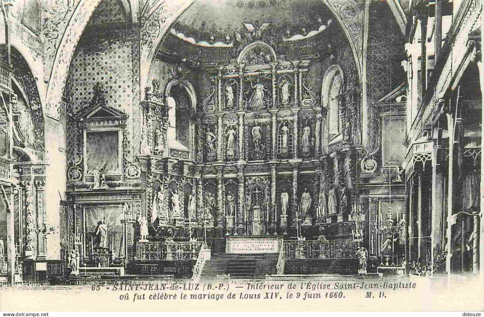 64 - Saint Jean de Luz - intérieur de l'Eglise Saint Jean Baptiste - CPA - Voir Scans Recto-Verso