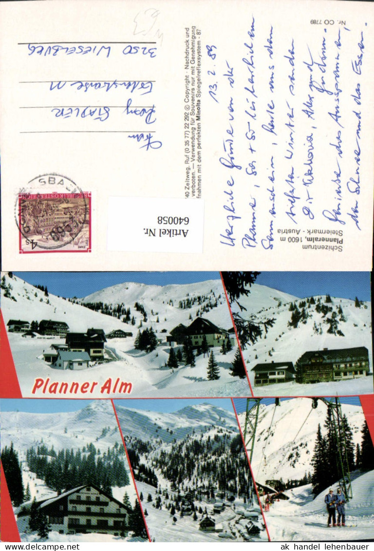 640058,Mehrbild Ak Planneralm Irdning-Donnersbachtal Wintersport