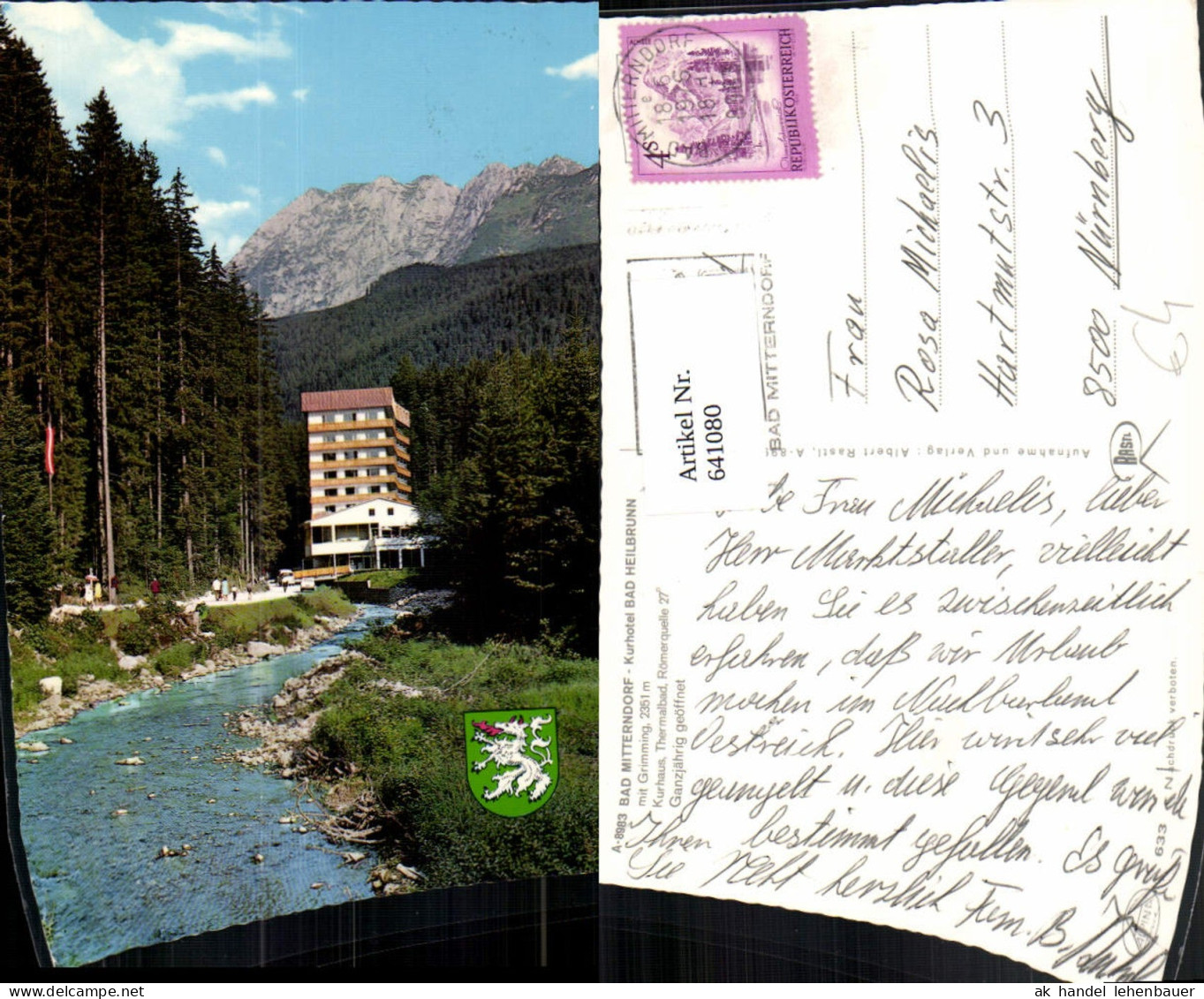 641080,Bad Mitterndorf Kurhotel Bad Heilbrunn m. Grimming