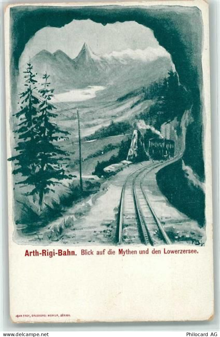 6415 Arth Künstlerkarte Arth-Rigi-Bahn Mythen Lowerzersee sign.F.B.j - 10606536