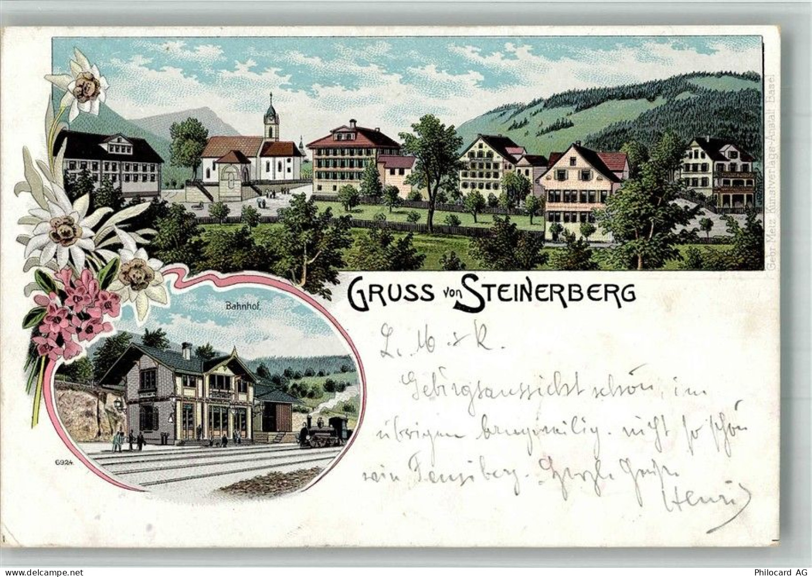 6416 Steinerberg 1901 BOAKC Bahnhof Eisenbahn Kirche - 13717467