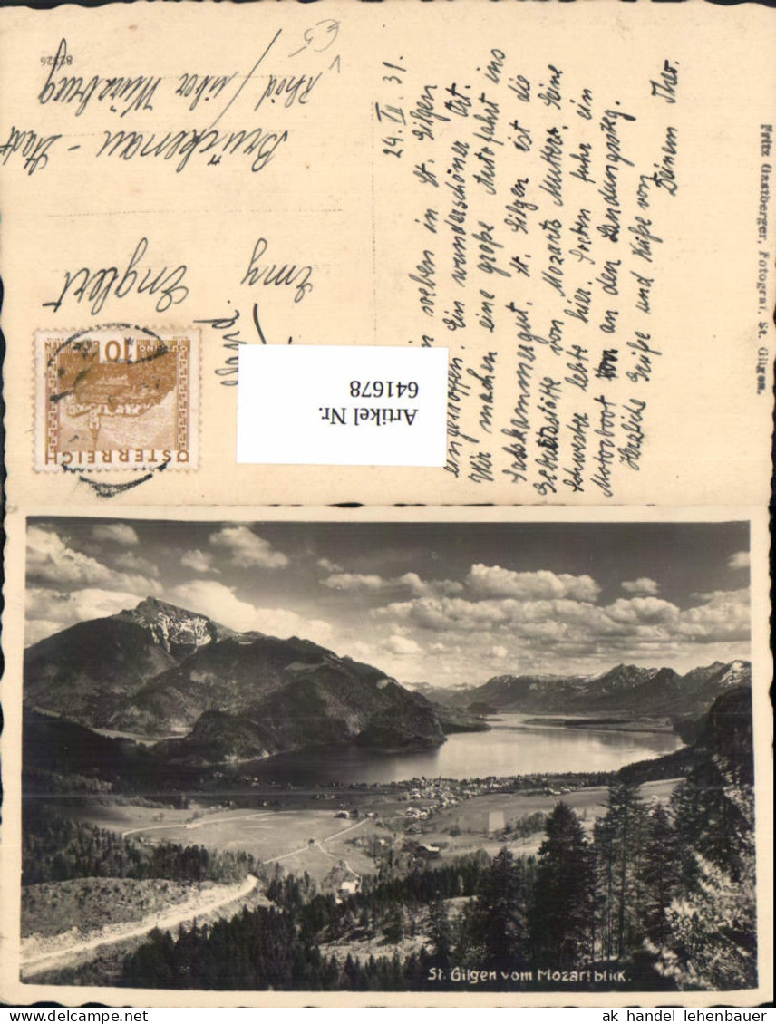 641678,Foto Ak Sankt Gilgen St Gilgen v. Mozartblick pub Fritz Gastberger