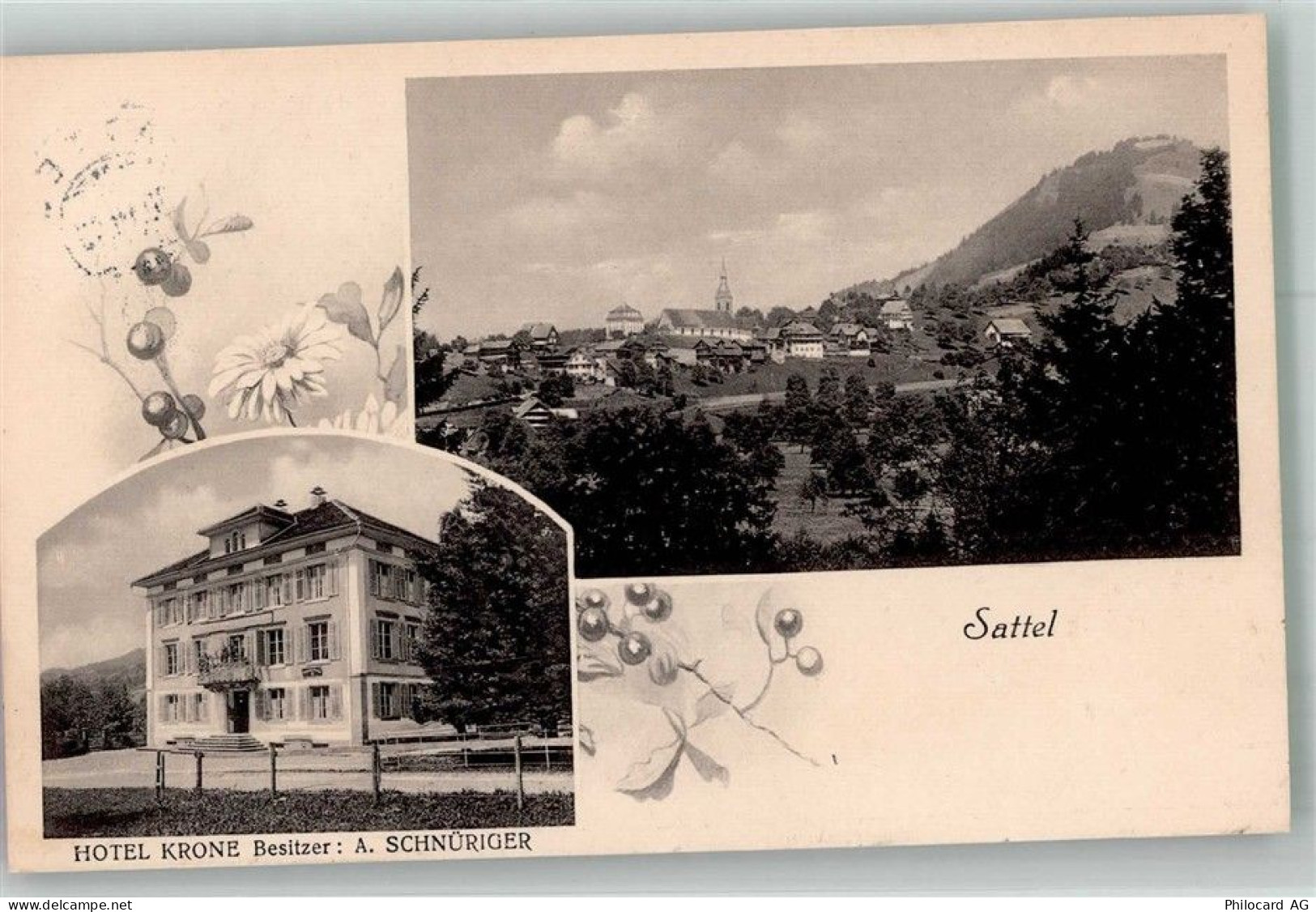 6417 Sattel 1919 Foto AK Hotel Krone - 13597926