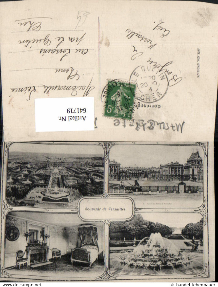 641719,Mehrbild Ak Souvenir de Versailles Brunnen Schloss France