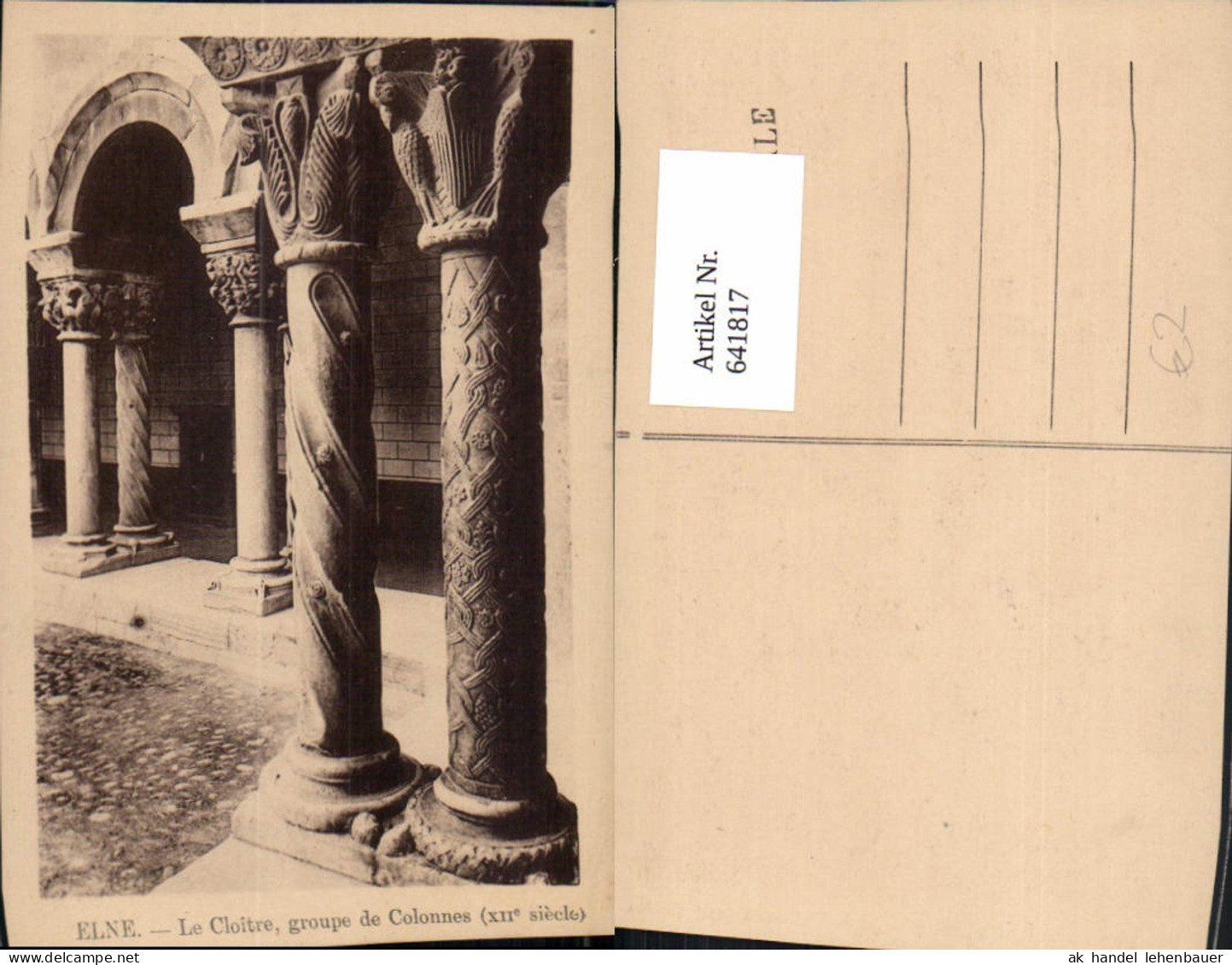 641817,Elne Le Cloitre groupe de Colonnes France