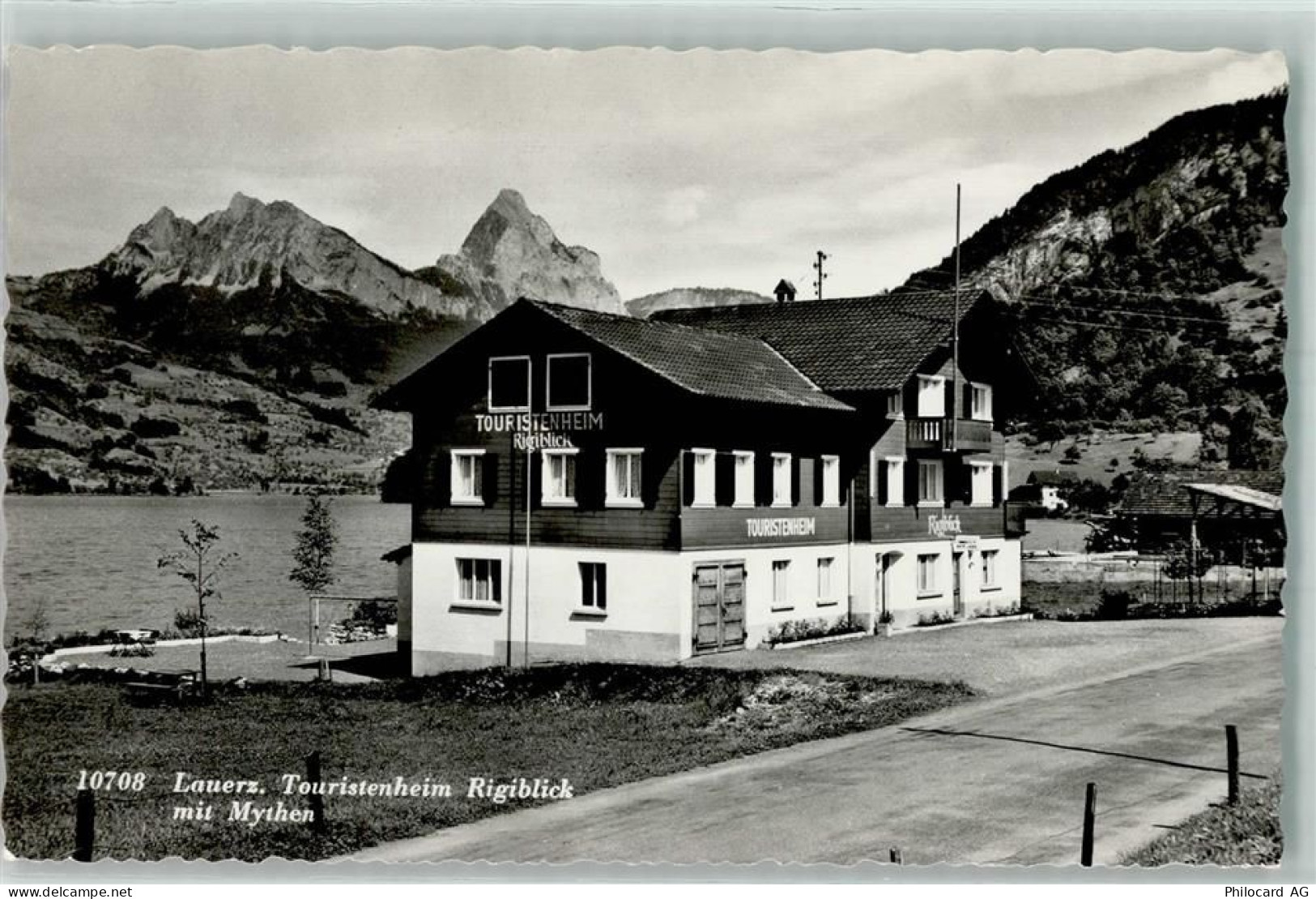 6424 Lauerz Foto AK Touristenheim Rigiblick Mythen - 10586449