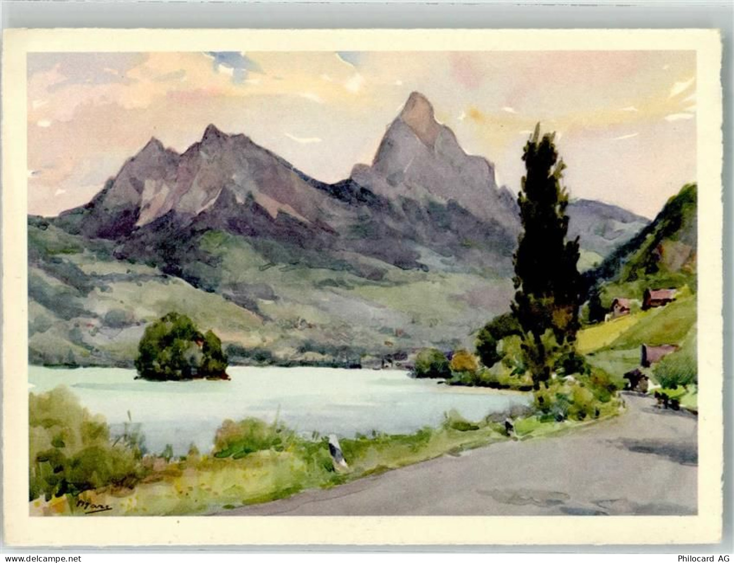 6424 Lauerz Künstlerkarte Lauerzersee - 38071855