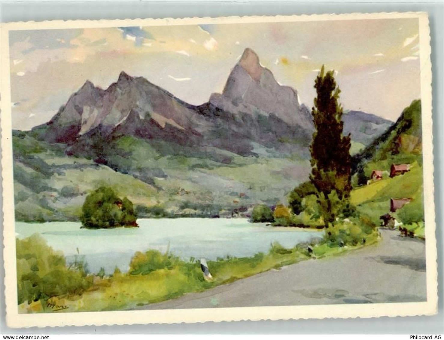 6424 Lauerz Künstlerkarte Lauerzersee sign. Marc - 39410170