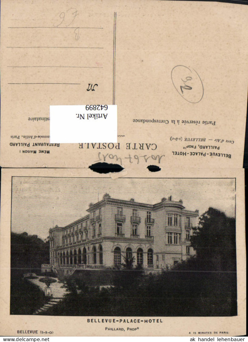 642899,Bellevue Palace-Hotel Meudon Bellevue Paris France