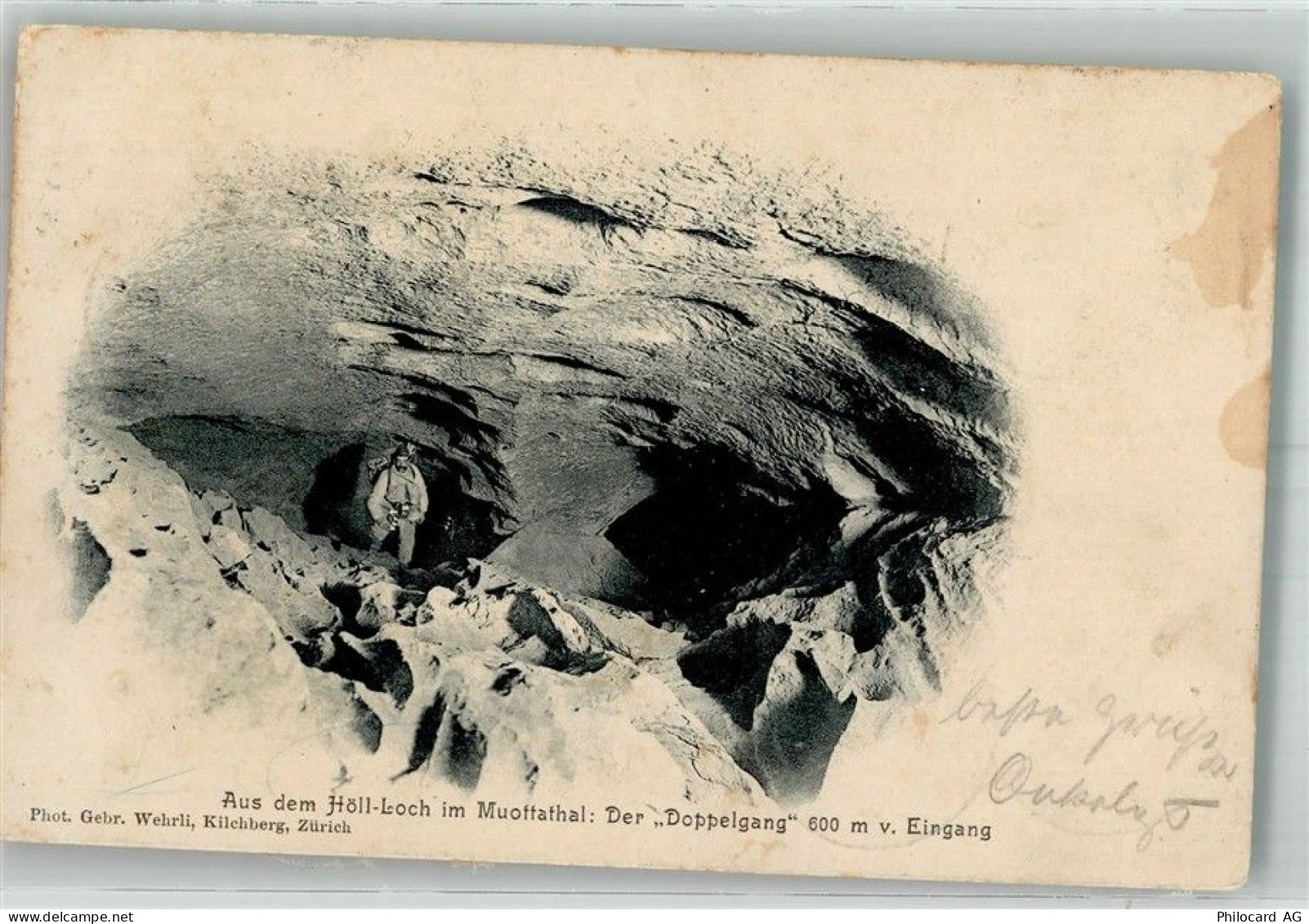 6436 Muotathal 1902 Foto AK Höhle Höll-Loch im Muottatal Doppelgang - 38211399
