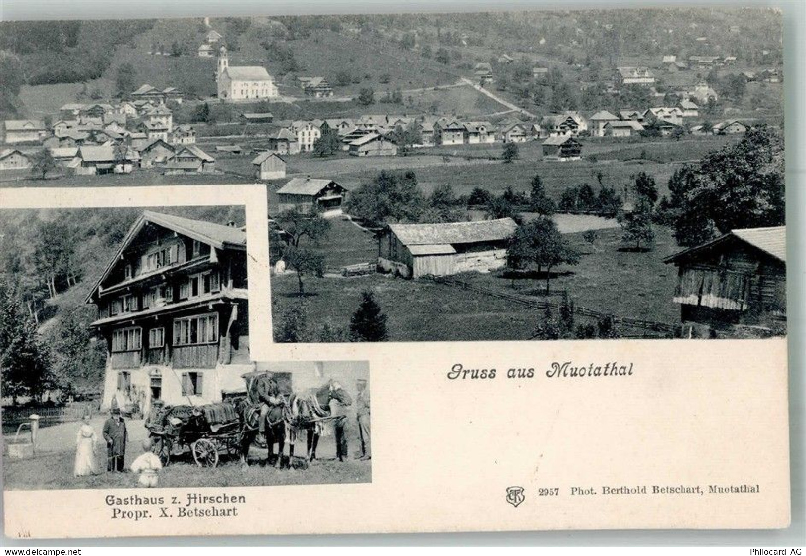 6436 Muotathal 1906 - Gasthaus zum Hirschen Kutsche - 13597922