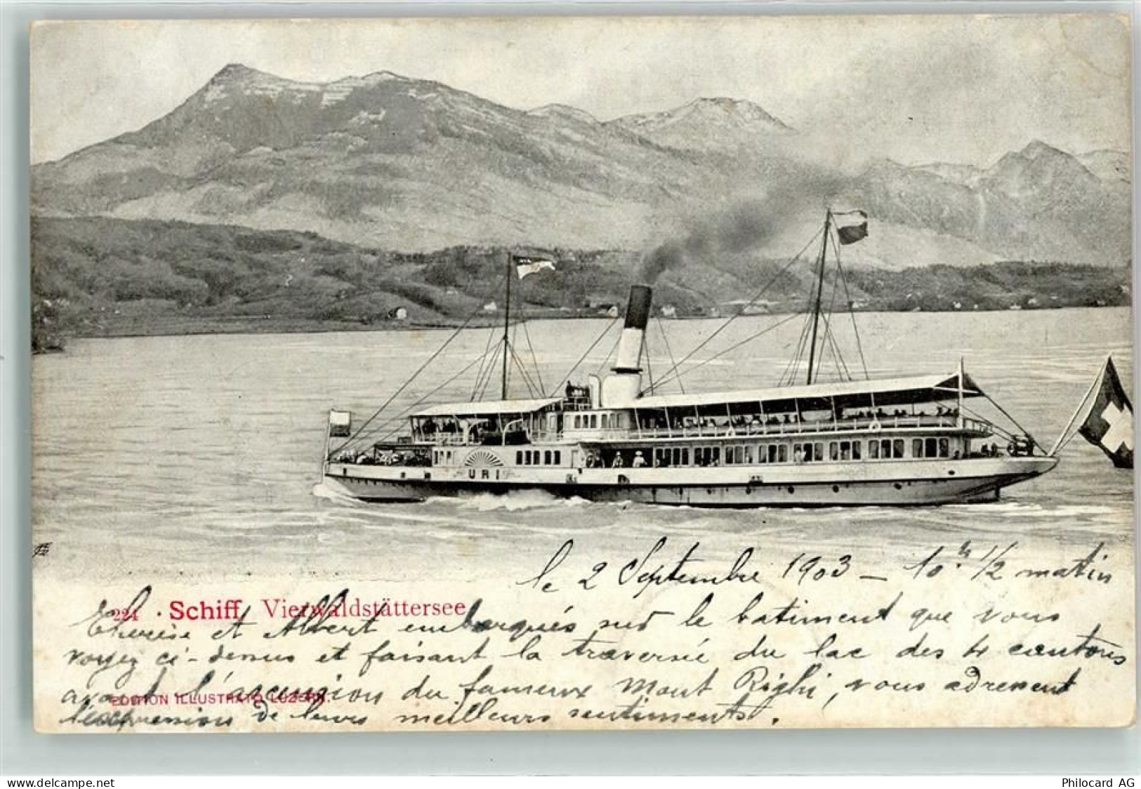 6440 Vierwaldstättersee 1903 - Vierwaldstättersee Raddampfer Uri - 10606605
