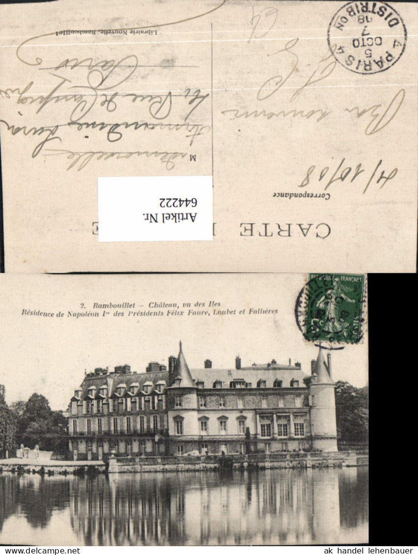 644222,Rambouillet Chateau vue des Iles Schloss France
