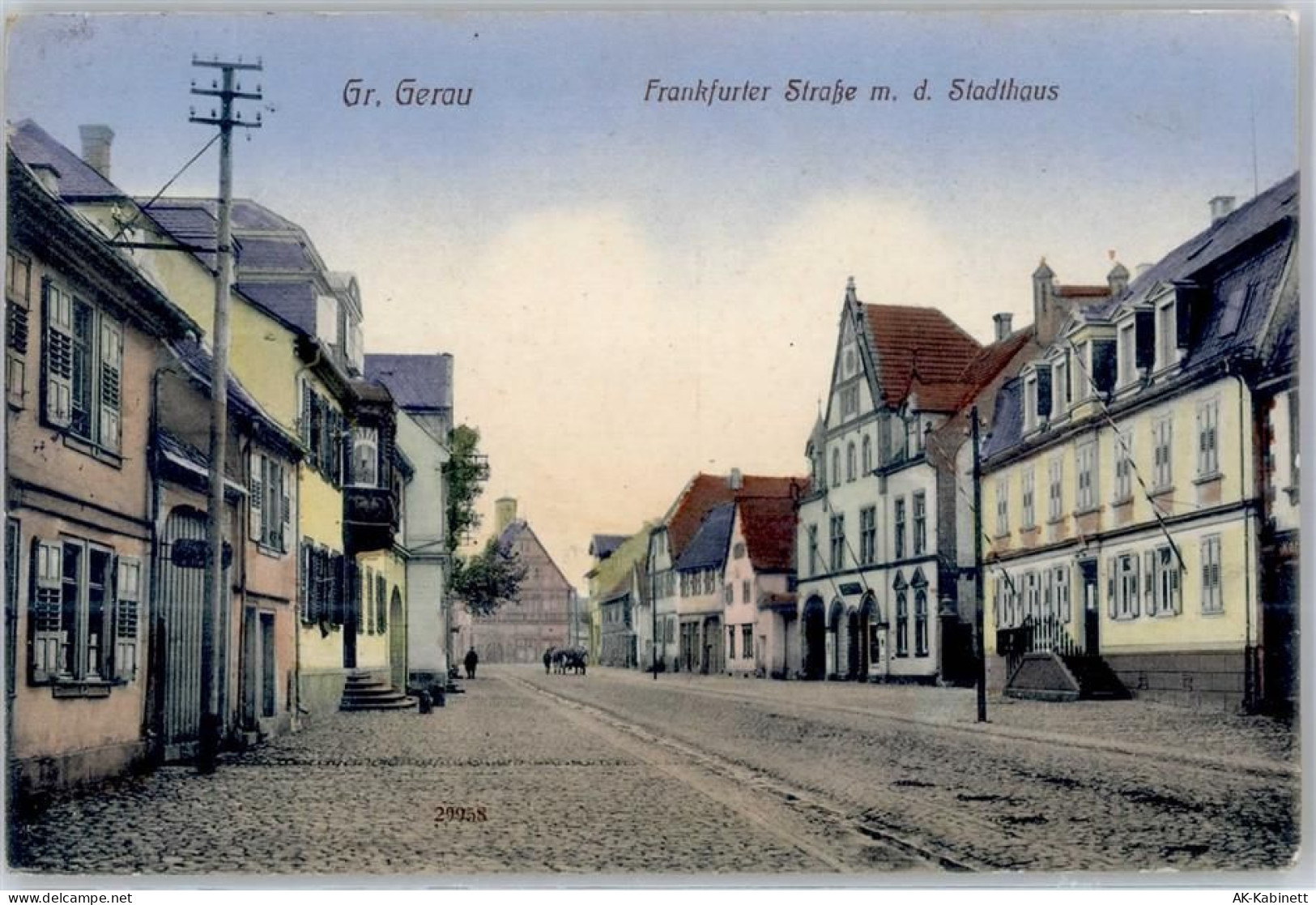 64521 W6080 Groß-Gerau Lithographie Frankfurter Strasse Stadthaus - 51457983