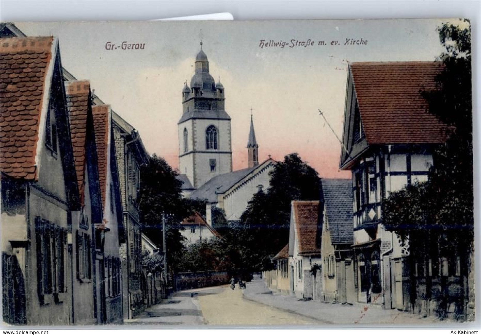 64521 W6080 Groß-Gerau Lithographie Hellwigstrasse Kirche - 51457976