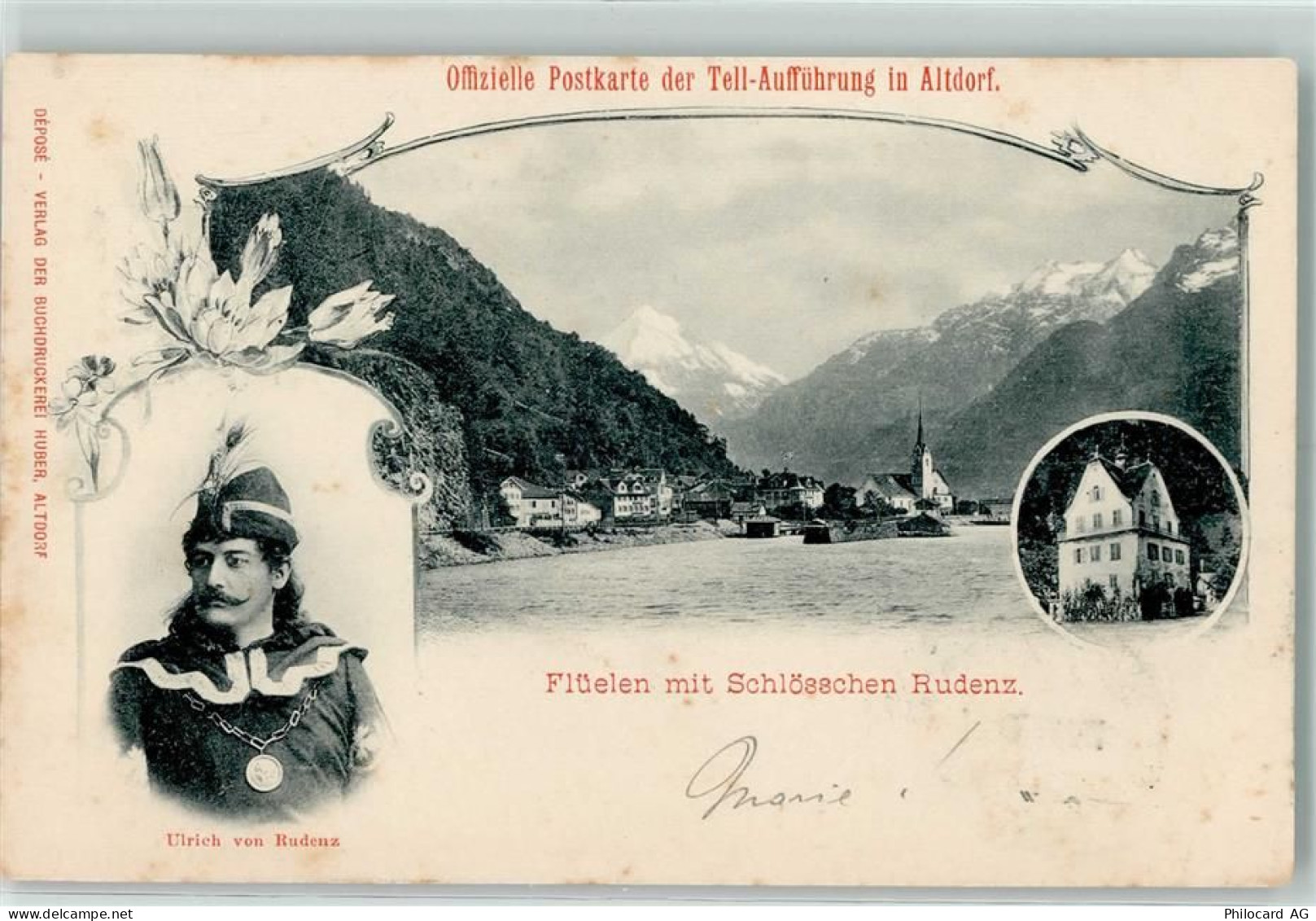 6454 Flüelen 1899 - Ulrich von Rudenz Flüelen mit Schlösschen Rudenz Off... - 13127600