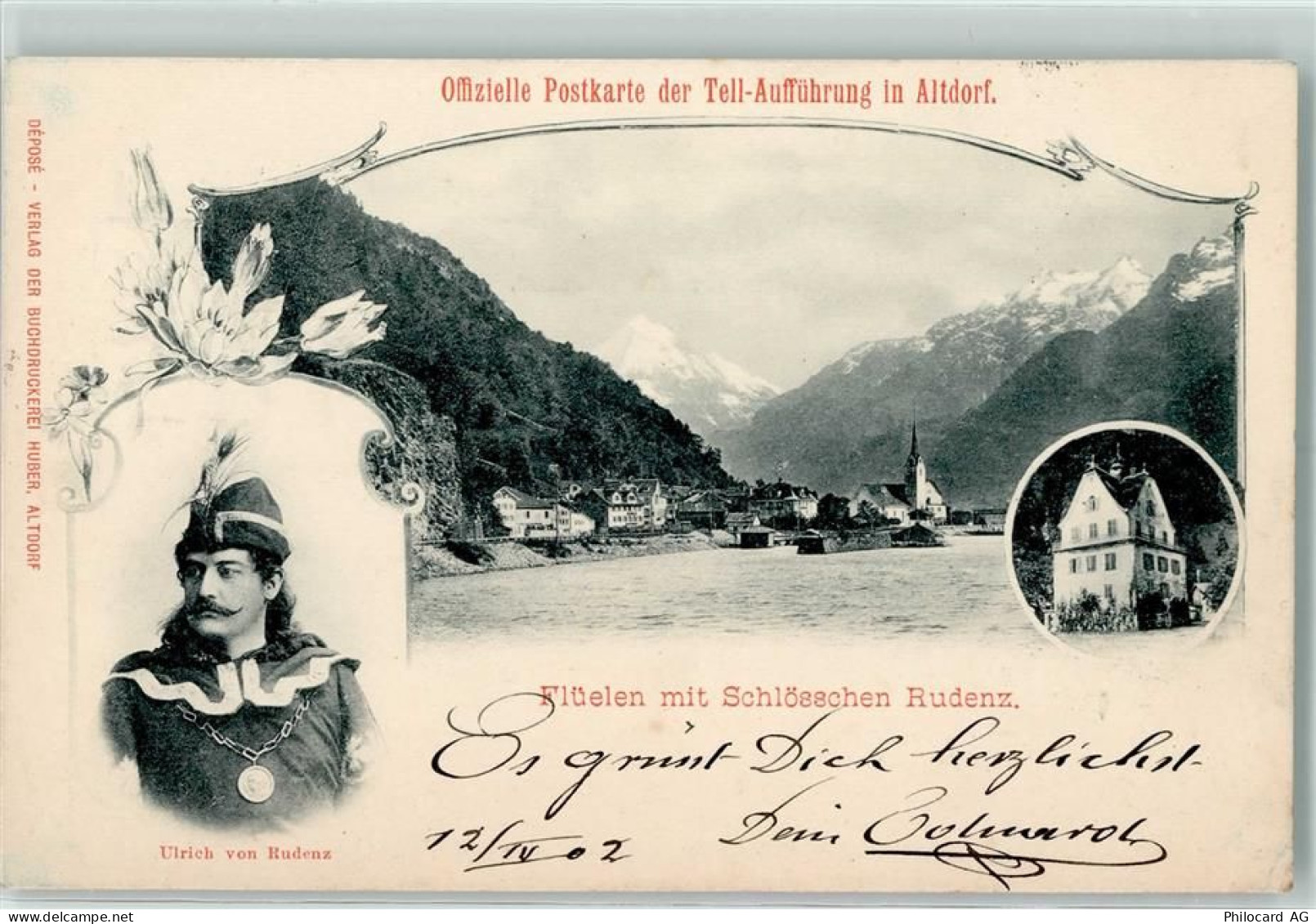 6454 Flüelen 1902 - Ulrich von Rudenz Flüelen mit Schlösschen Rudenz Off... - 13127992