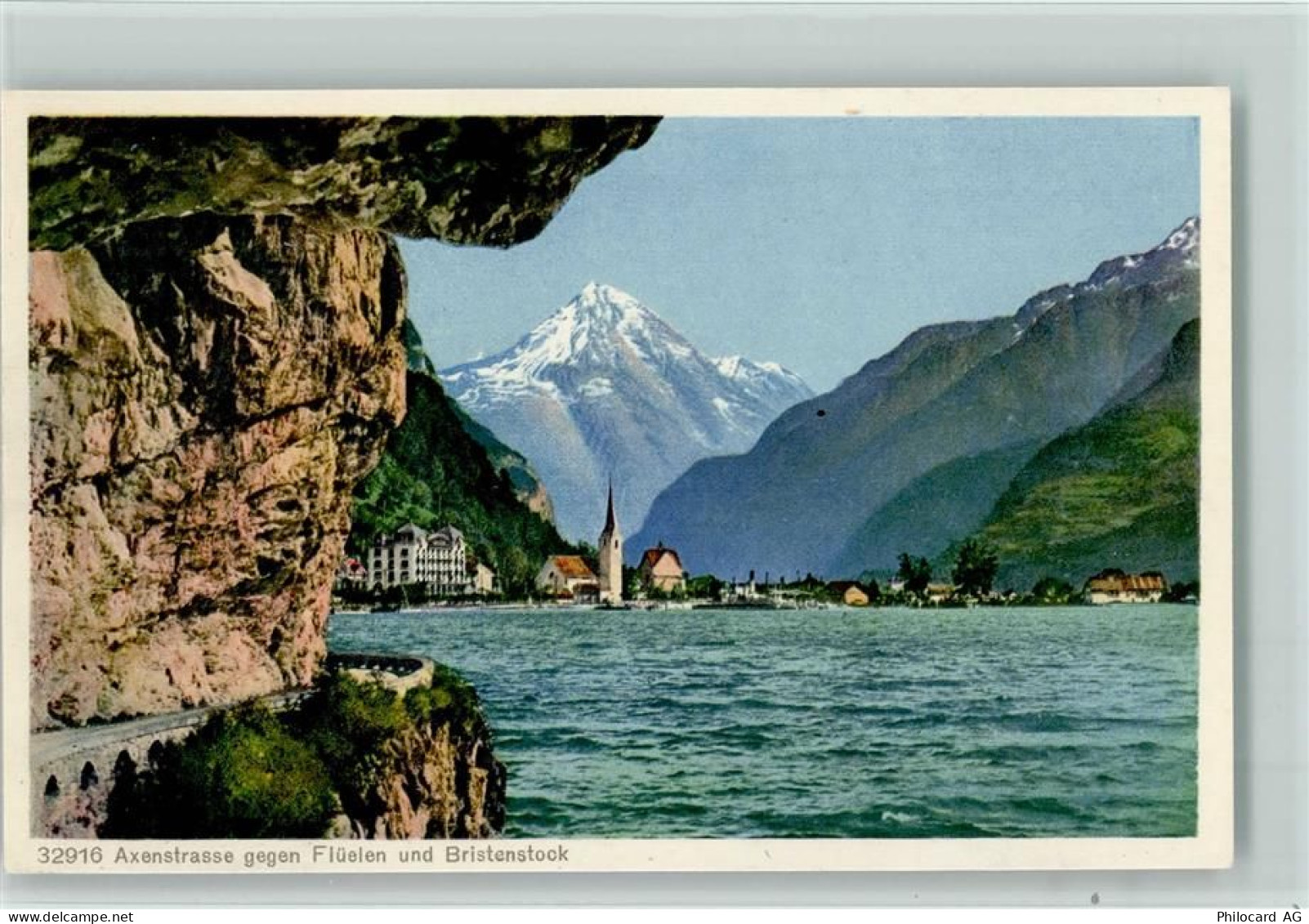 6454 Flüelen - Axenstrasse gegen Flüelen und Bristenstock - 12110257