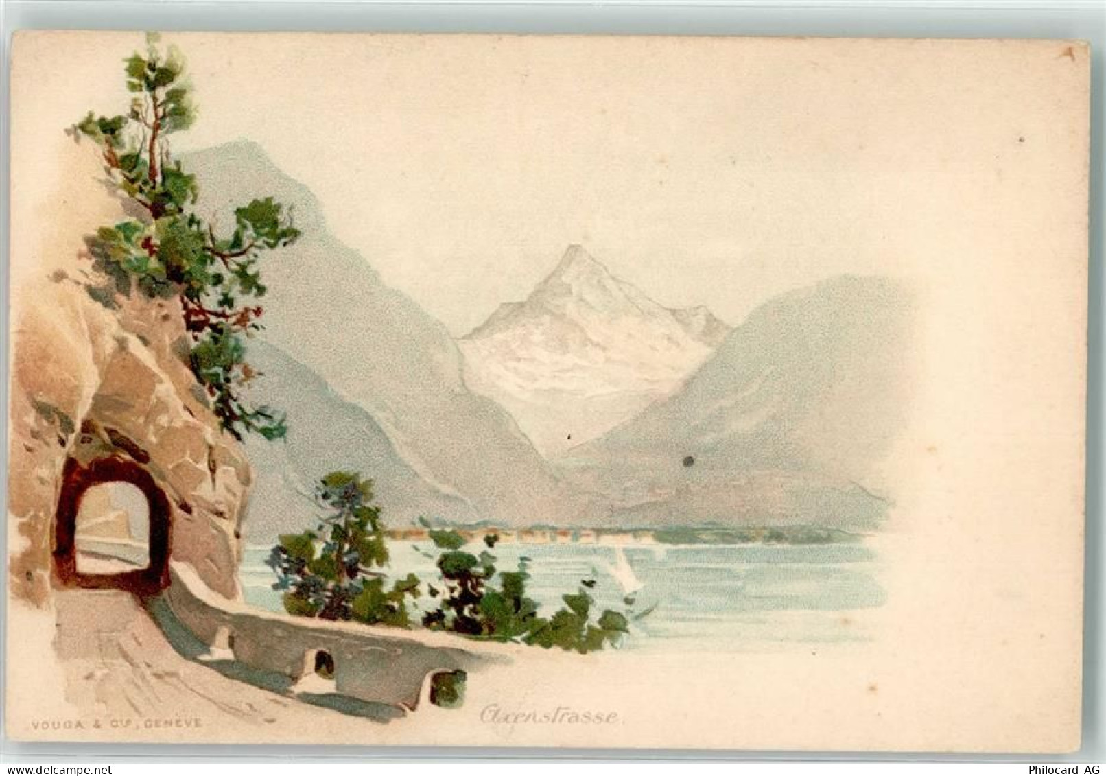 6454 Flüelen Lithographie Axenstrasse - 39499338