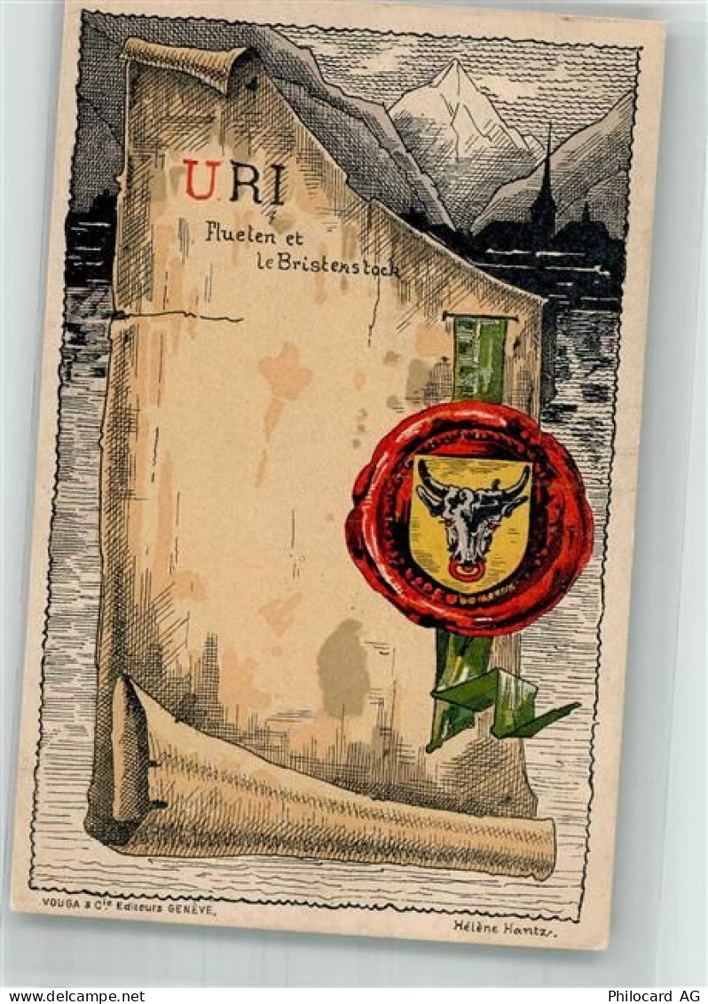 6460 Altdorf UR Lithographie / Künstlerkarte Urkunde Wappen Uri - 10742149