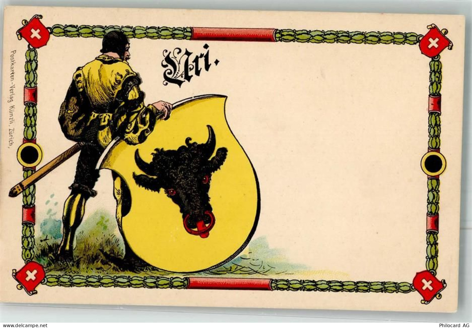 6460 Altdorf UR Lithographie Wappen Uri - 13302129