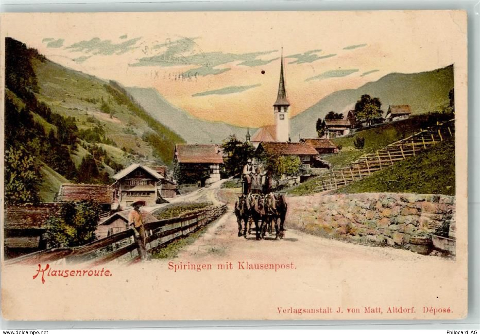 6464 Spiringen 1901 - Klausenroute Klausenpost Postkutsche - 13470692